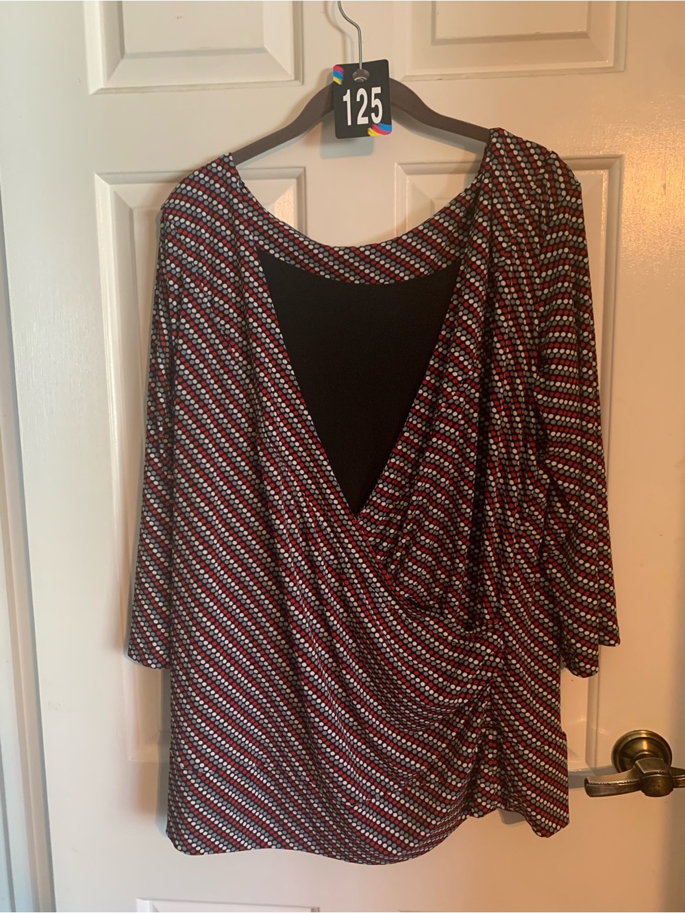 Covington Black Red & White Polka Dot Blouse